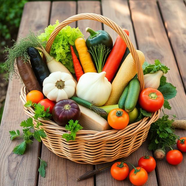 Cesta de verdura mixto · Verduras y Hortalizas en Güerta La Vega · Cabranes · Mercáu Circular